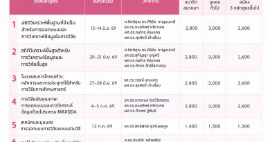 ประชาสัมพันธ์โครงการอบรมทางวิชาการประจำปี 2569